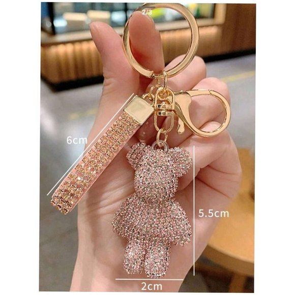Trendy Rhinestone-embedded Bear Shaped Keychain For Women - Picture 2 of 4